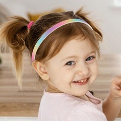 4pcs Plastic Sparkly Cute Non Slip Chunky Hairbands Solid color stars