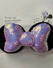 THE CREME SHOP Disney Minnie Mouse Multi-color Sequin Plush Beauty Headband NEW