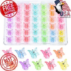 SUMAJU 80pc 0.6in Mini Butterfly Hair Clips, Multicolor
