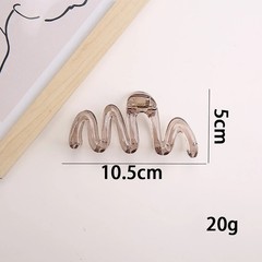 Y2K Hair Clip Women Amber Brown Wavy Glossy Large Lightweight Plastic Style 1 Pc