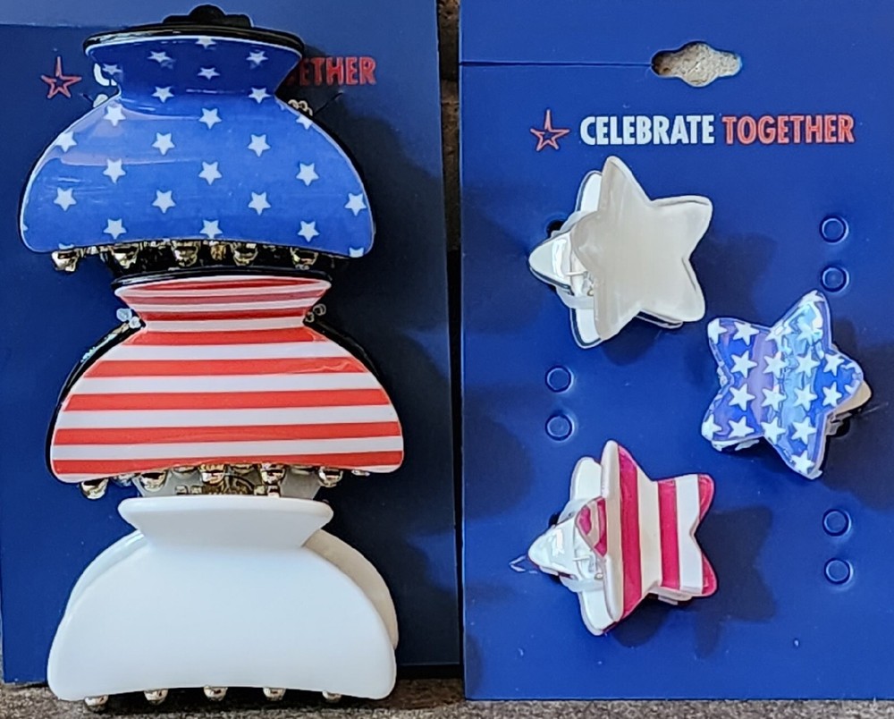 JULY 4TH HAIR CLIPS Celebrate Together Kohl’s RED~WHITE~BLUE SHIPS FREE!!