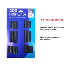 800 Pcs Black Wavy Hair Clips Bobby Pins Hair Grips Secure Hold Salon Styling