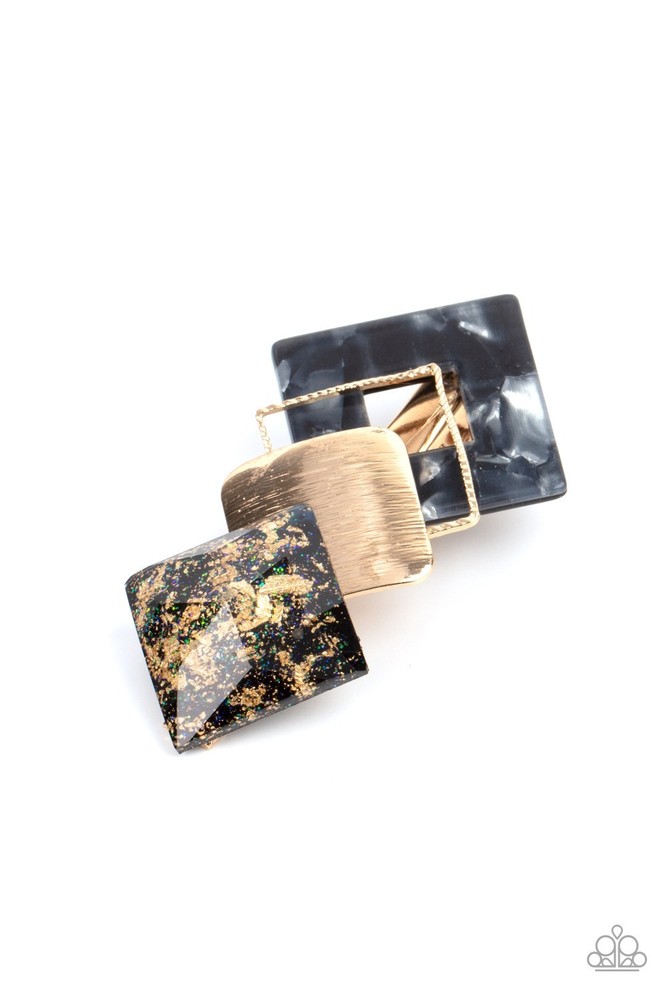 Paparazzi Geometrically Gatsby Black Acrylic Frame Hairclip