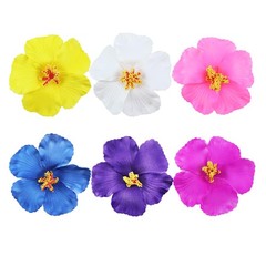 6pcs Hawaiian Flower Hair Clips,3.94 Inch Plumeria Hair Clips Hibiscus Hair Barr