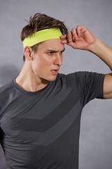 Mens Women Sweat Sweatband Headband Yoga Gym Running Stretch Sports Head Band