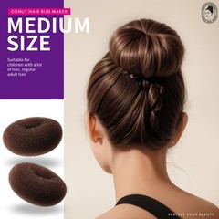 Teenitor Donut Hair Bun Maker Set – 7 Rings (1 32 Piece Set, A-Brown