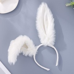 White Bunny Ears Furry Rabbit Ears Headbands Cute Easter Bunny Head Bands Fes…