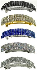 JCGY Large Vintage Bar Barrette Sparkly Crystals Thick Hair Barrette U86900-0004