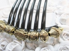 Roman Goddess Aztec Large French Hair comb Light Hand beaded light weight
