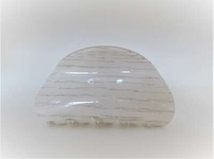 Glossy white washed wood effect hair claw clip