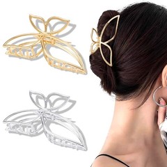 Ahoney Butterfly Metal Hair Clips 4.3″ Gold 2 Count (Pack of 1),