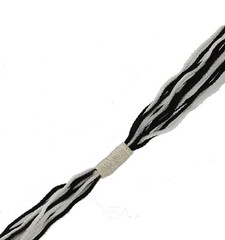 Bohemian Black And White Multi Strand String Stretch Headband Flapper Gatsby