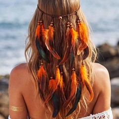 Boho Feather Headband Gypsy Indian Headpiece Hippie Festival Hair Accessories