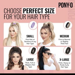 3-Pc Set – Small, Medium & Large Bendable Hair Ties | No Damage Volumizing Po…