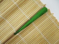 Green Kimono Fabric Large Hair Clip, Long Upcycled 130mm Metal Hair Accessory