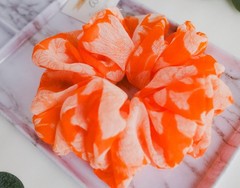 XL Soft Chiffon White Floral Scrunchie – Elegant & Lightweight