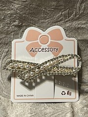 Gold Pearl Rhinestone Hair Bow Hair Clip Barrette Hair Accessory