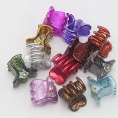 12/24pcs Mixed Color Plastic Cute Heart Mini Hair Claw Clip 15mm Hairpins Kids