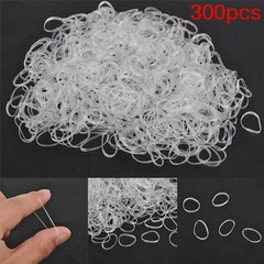 300PCS Transparent Rubber Braiding Hair Band Hairope Elastic Ponytail HoldeDDMC