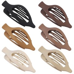 CHANDAT Flat Hair Clip 6 pcs Lay Down Claw Clips 1 Count (Pack of 6), Brown