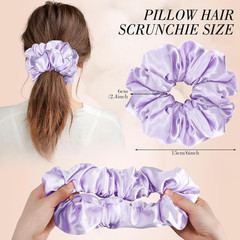 3Pcs Satin Hair Scrunchies, Large Sleepy Hair Tie Navy Blue Scrunchie for Thick