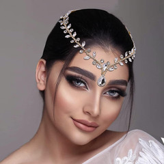 Bridal Rhinestone Headband Hair Comb for Women Wedding Teardrop Headpiece Bridal