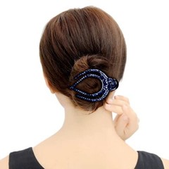 4PCS Heart Style Ponytail Hair Clip Duckbill Clips with Rhinestones Classic