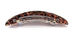 French HandPainted Celluloid Tortoise 4.5″ Silver Hinge XLarge Hair Barrette P56