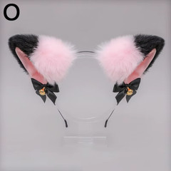 Cute Plush Cat Ear Bow Bell Headband Lolita Fox Ear Headdress Women Girl Masquer