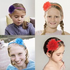 Chiffon Flower Hairbands with Teeth for Girls & Teens Pack of 15