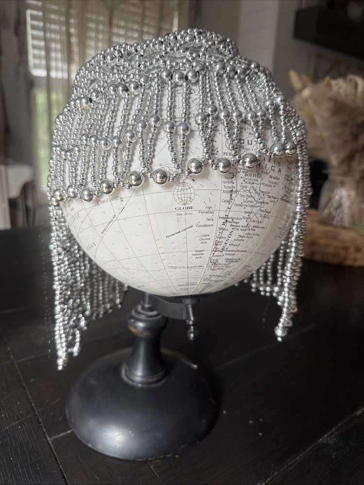 Beautiful Silver Beaded Cleopatra Inspired Headdress Headband Hair Accessory
