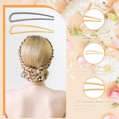 3PCS Metal French Hair Pin-5.5″, Elegant & Durable U Shaped Hair Pins for Wom…