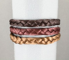 Lt Brown braid faux hair headband braided plaits 5/8″ wide hair band grip teeth