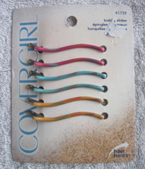 Goody Covergirl Epoxy Metal Wavy Bobby Slide Hair Pins Bobbies Pink Yellow Blue