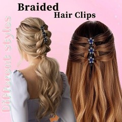 Sparkling Crystal Stone Rhinestone Braided Hair Clips for Women Duckbill Hair…