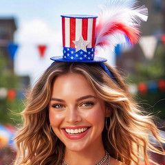 4Th of July Headband Independence Day Headpiece USA Patriotic Star Hair Accessor