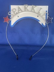 *ADULT PATRIOTIC METAL 4TH OF JULY RED & BLUE STAR HEADBAND SPARKLE