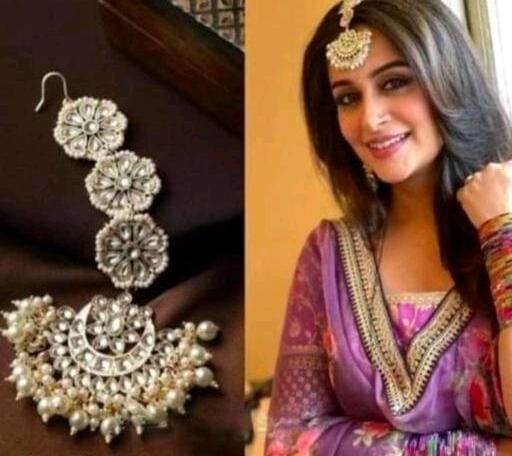 Indian Gold Plated Matte Finish Celebrity Inspired Mangteeka For Women & Girls