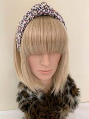Knit wool top knot ladies headband rockabilly pin up retro vintage womens