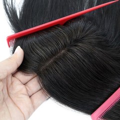 4.5″x5″Hand Tied Parting Line 100%Remy Human Hair Topper Clip in 12″Multi-Colors