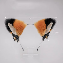 Cute Plush Cat Ear Bow Bell Headband Lolita Fox Ear Headdress Women Girl Masquer