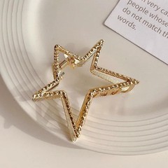Punk Silver Metal Hair Claw Clip Non Slip Irregular Pattern Hair Claw for Thick