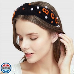 Women’s Beaded Embellished Rhinestone Pearl Top Knot Hair Accessory for Hallo