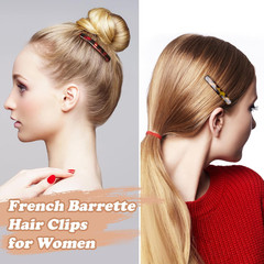 10PCS French Barrette Hair Clips for Women 2.48 Inch Small Tortoise Shell Ha…