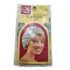 Vintage Goody Shower Cap Size regular green leaves Bonnet Hair Accessory NIP