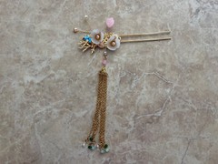 Chinese Hair Stick Tassel Flowers Beads Pearls USA Seller