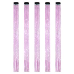 Colorful Tinsel Hair Extensions Clip in Synthetic for Women Girls Christmas Gift