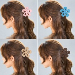 WUBAYI 6Pcs Frosted Flower Claw Clips, 1 Count (Pack of 6), Multicolor