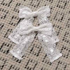 NEW Rococo Classic Lolita lace Ribbon Bow Comb Set of 2