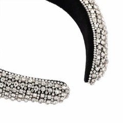 Women Rhinestone Headband Bling Padded Baroque Crystal Fashion Hair Band Party